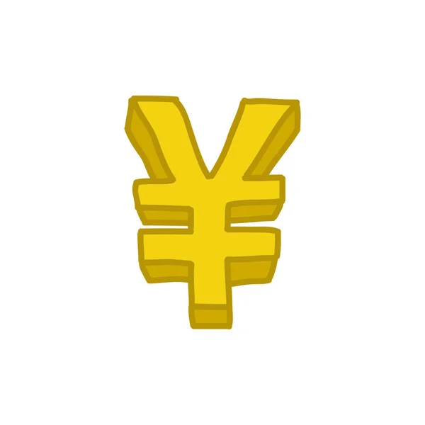 Yuan chinês sinal doodle ícone, ilustração vetorial — Vetor de Stock
