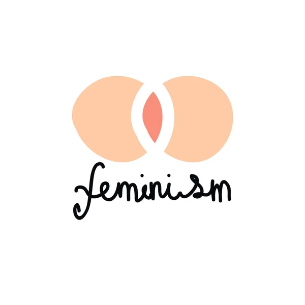 Feminisme logo doodle pictogram, vector illustratie — Stockvector