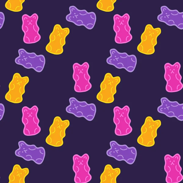 Jelly bear seamless doodle pattern illustration Royalty Free Stock Vectors