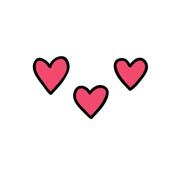 Hjärtan Doodle ikon, vektor illustration — Stock vektor