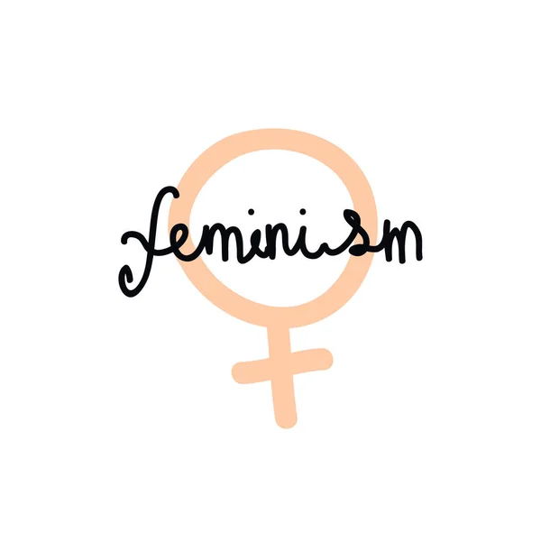 Feminizmus logo Doodle ikon, vektor illusztráció — Stock Vector