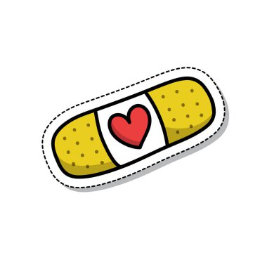 Yapışkan alçı karalama simgesi, vektör illüstrasyonu