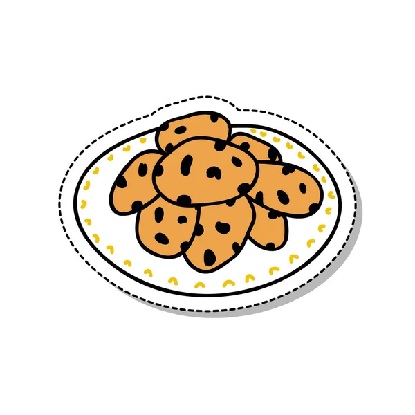 Cookies icône doodle, illustration vectorielle — Image vectorielle