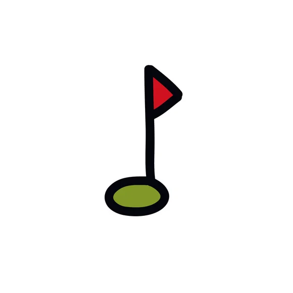 Icona di scarabocchio di golf, illustrazione vettoriale — Vettoriale Stock