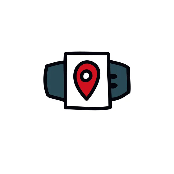 Jps watch doodle icon, vektorillustration — Stockvektor