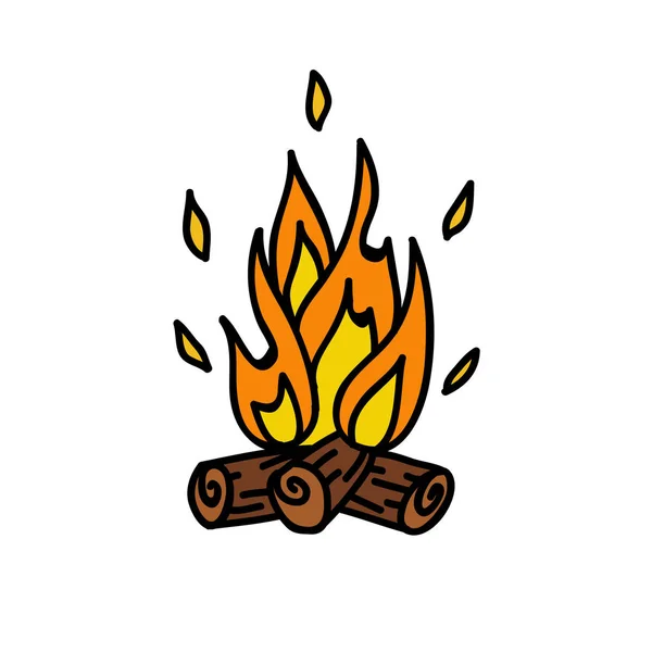 Icône doodle feu de joie, illustration vectorielle — Image vectorielle