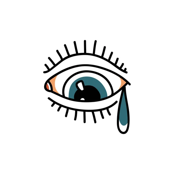 Eye doodle pictogram, traditionele vector illustratie — Stockvector