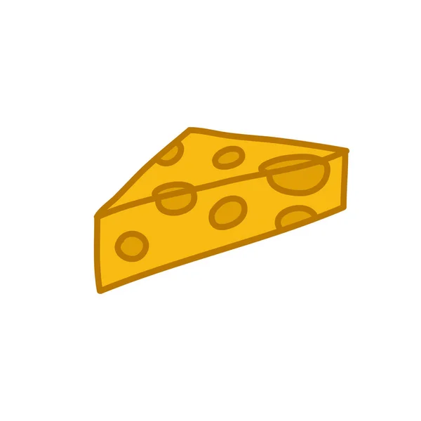 Icona scarabocchiare formaggio, illustrazione a colori vettoriale — Vettoriale Stock