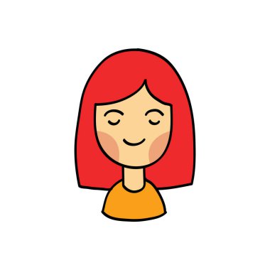 kız veya erkek doodle simgesi, vektör illüstrasyon