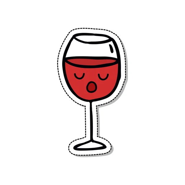 Copo de vinho doodle ícone, ilustração vetorial — Vetor de Stock