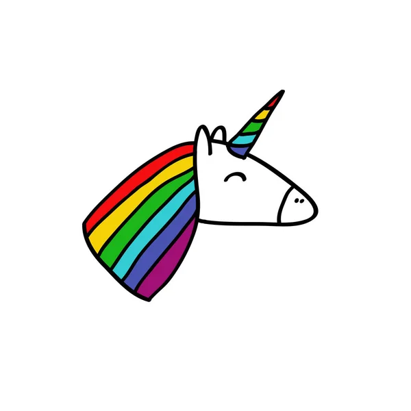Eenhoorn doodle icoon, vector illustratie — Stockvector