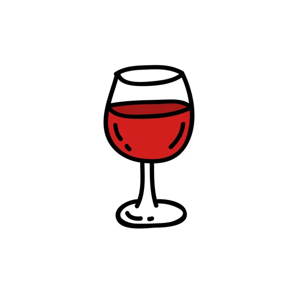 Glas vin klotter ikon, vektor illustration — Stock vektor