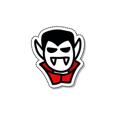 Dracula doodle simgesi, vektör illüstrasyonu