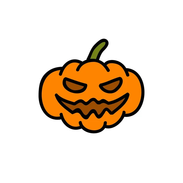 Icône de doodle citrouille halloween, illustration vectorielle — Image vectorielle