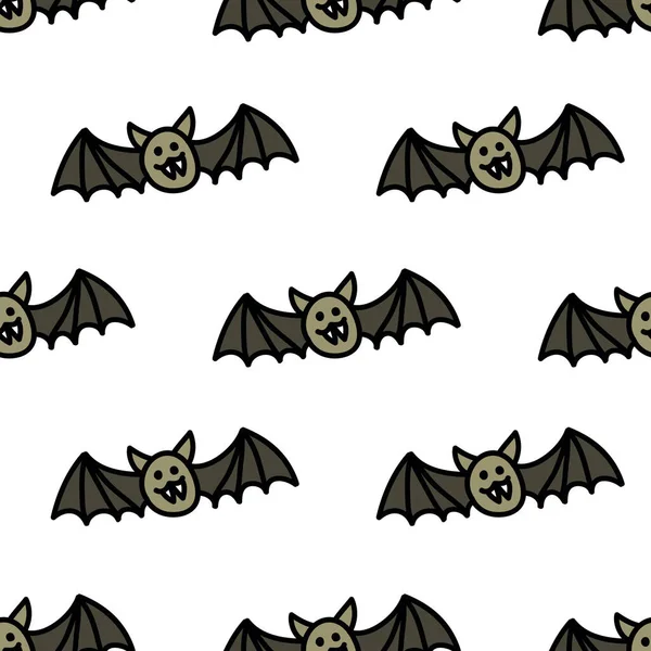 Chauve-souris motif doodle sans couture, illustration vectorielle — Image vectorielle