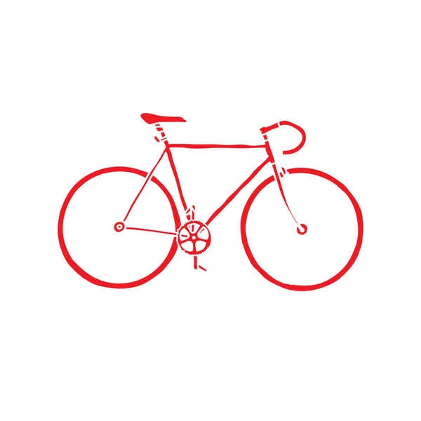 Ícone de doodle de engrenagem fixa de bicicleta, ilustração vetorial — Vetor de Stock
