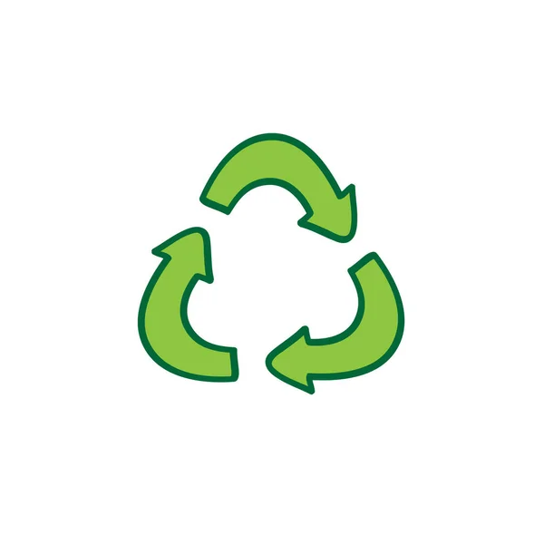 Simbolo di riciclaggio icona scarabocchio, illustrazione vettoriale — Vettoriale Stock