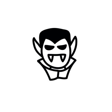 Dracula doodle simgesi, vektör illüstrasyonu