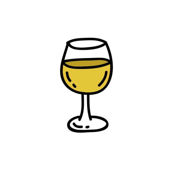 Verre de vin icône doodle, illustration vectorielle — Image vectorielle