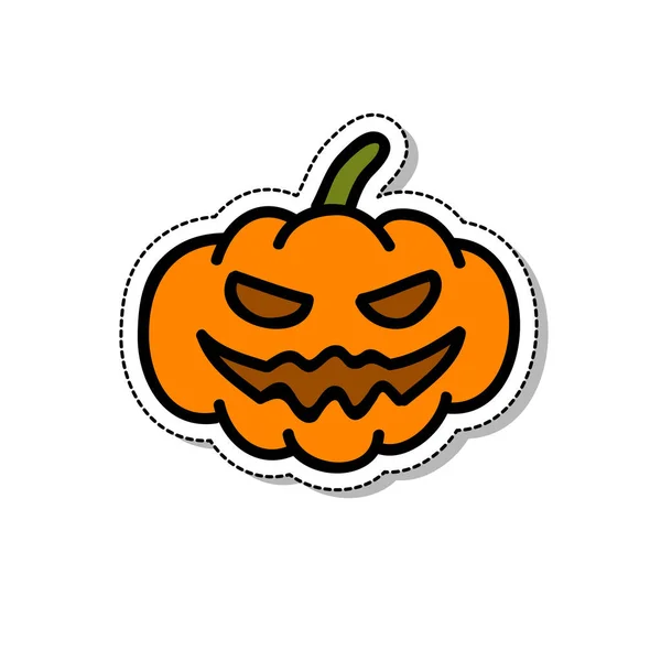 Icône de doodle citrouille halloween, illustration vectorielle — Image vectorielle