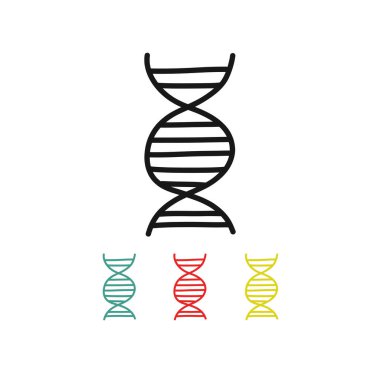 DNA karalama simgesi, vektör çizgisi çizimi