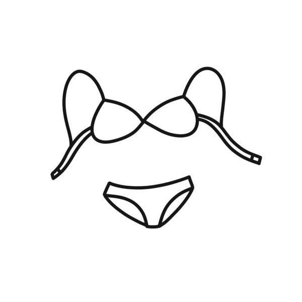 Lingerie Doodle Icon Vector Color Illustration — Stock Vector