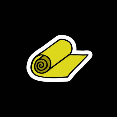 Yoga mat karalama simgesi, vektör renk illüstrasyonu