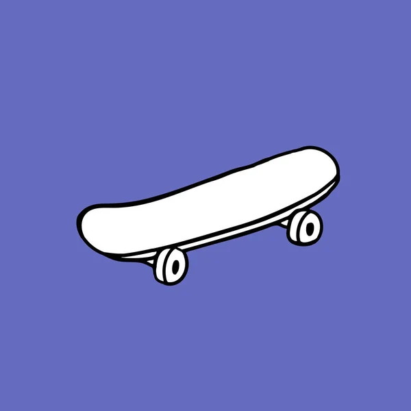 Іконка Каракулі Скейтборду Векторна Кольорова Ілюстрація — стоковий вектор