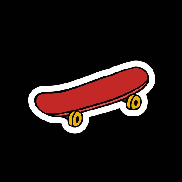 Skateboard Doodle Icono Vector Ilustración Color — Archivo Imágenes Vectoriales