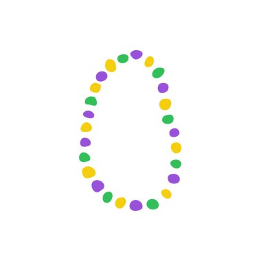 Mardi gras boncuk karalama simgesi, vektör renk çizimi