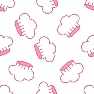 Şef şapkasız karalama deseni, vektör rengi çizimi