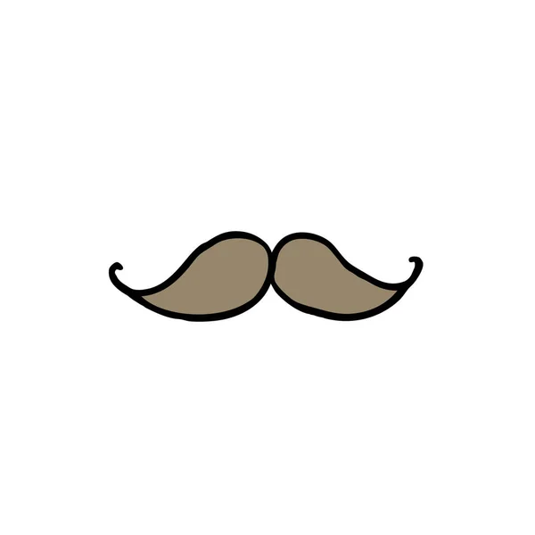 Mustache Doodle Icon Vector Color Illustration — Stock Vector