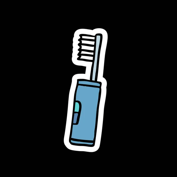 Elektrische Zahnbürste Doodle Symbol Vektorfarbdarstellung — Stockvektor