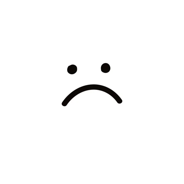 Trauriges Gesicht Doodle Symbol Vektorfarbenillustration — Stockvektor