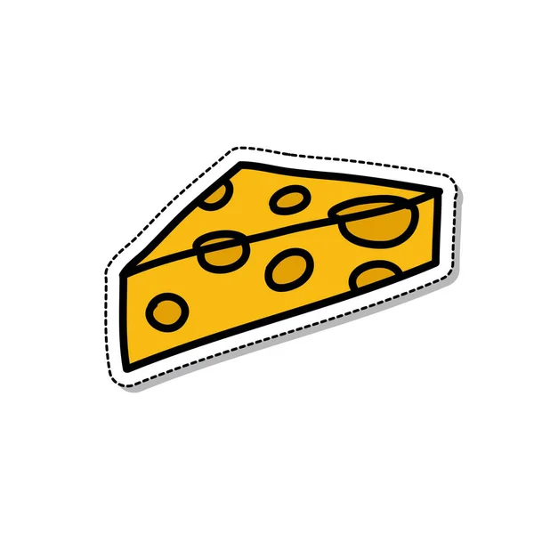 奶酪涂鸦图标 矢量彩色图片 — 图库矢量图片