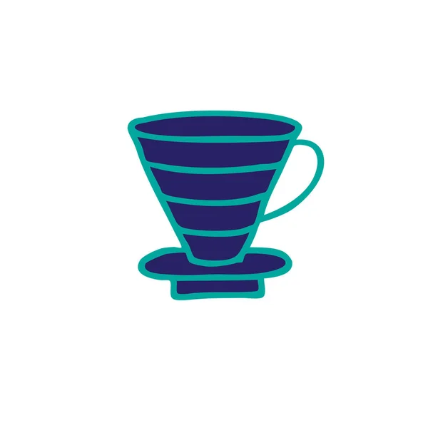 Koffiezetapparaat Doodle Pictogram Vector Kleur Illustratie — Stockvector