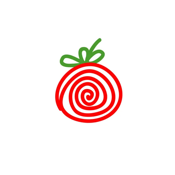 Icône Doodle Tomate Illustration Vectorielle Couleur — Image vectorielle