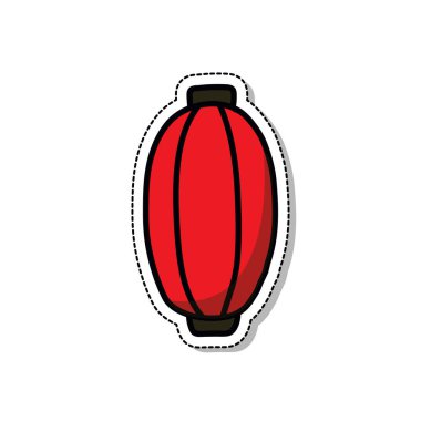 Japon fener karalama simgesi, vektör renk çizimi