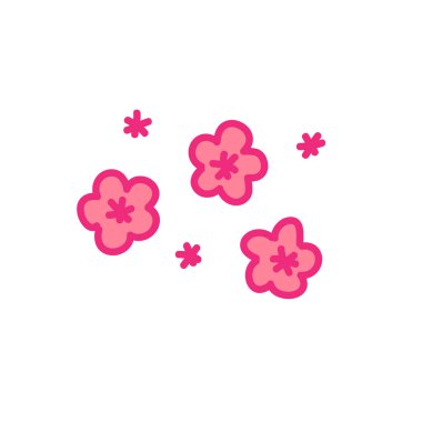 Sakura çiçek karalama simgesi, vektör rengi çizimi