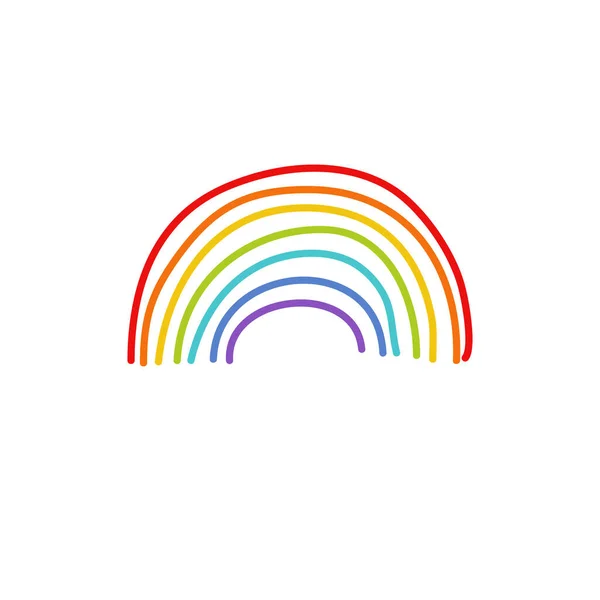 Arco Iris Garabato Icono Vector Color Ilustración — Vector de stock