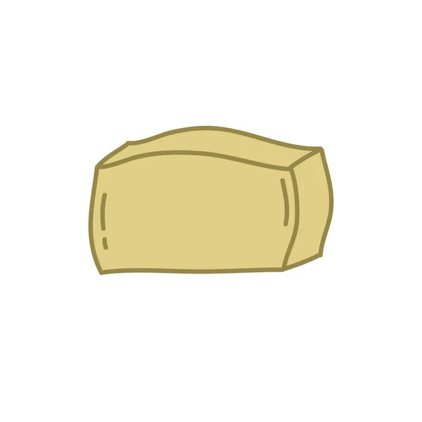 Tofu Käse Doodle Symbol Vektorfarbenillustration — Stockvektor