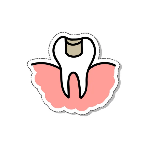 Dental Cure Doodle Icon Vector Color Illustration — Stock Vector