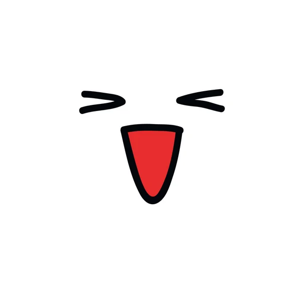Emoji Doodle Ikona Vektorová Barevná Ilustrace — Stockový vektor