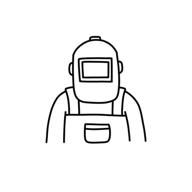 Kaynakçı karalama simgesi, vektör çizgisi çizimi