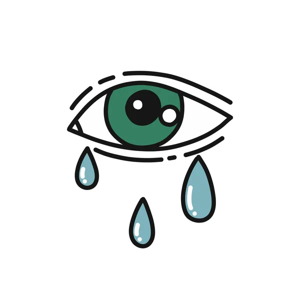 Rasgando Olhos Doodle Ícone Ilustração Cor Vetorial — Vetor de Stock