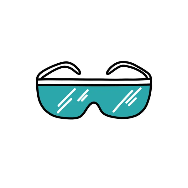 Schutzbrille Doodle Symbol Vektor Farbabbildung — Stockvektor