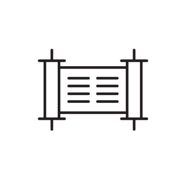 Tevrat kaydırma düz simgesi, vektör rengi illüstrasyonu