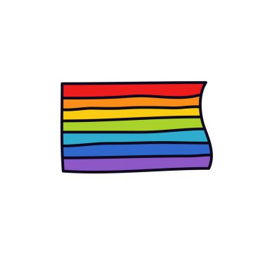 gökkuşağı lgbtq bayrak karalama simgesi, vektör renk illüstrasyonu