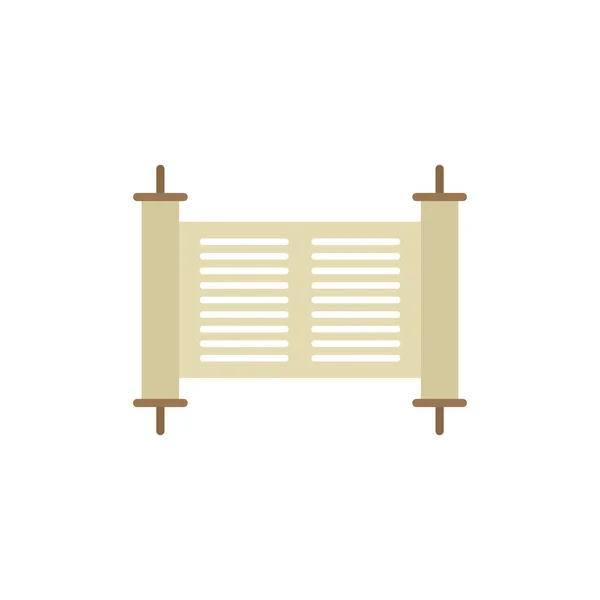 Tevrat kaydırma düz simgesi, vektör rengi illüstrasyonu