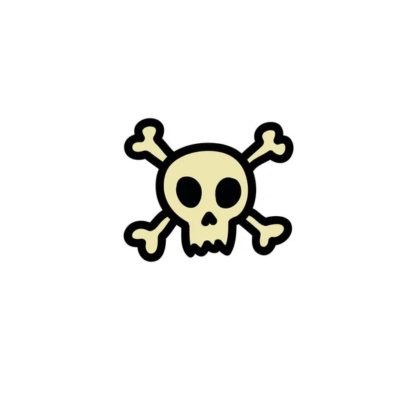 Skull Doodle Icon Doodle Icon Vector Color Illustration — Stock Vector